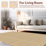 Ultra Soft Area Rug, Non Slip, Stain Resistant, Washable Area Rugs for Living Room, Bedroom, Artistic Warm Tones Abstract(Beige)