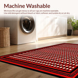 Ultra Soft Area Rug, Non Slip, Stain Resistant, Washable Area Rugs for Living Room, Bedroom, Luxurious Vintage Dice Layout(Red)