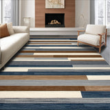 Ultra Soft Area Rug, Non Slip, Stain Resistant, Washable Area Rugs for Living Room, Bedroom, Lively Patterned Striping with Flair(Brown)