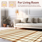Modern Beige Plaid Area with Classic Tartan Lines and Texture(Beige)