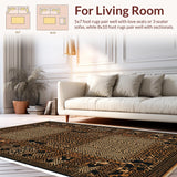 Ultra Soft Area Rug, Non Slip, Stain Resistant, Washable Area Rugs for Living Room, Bedroom, Contemporary Animal Print Bedroom Area Rug Non-Shedding(Yellow)