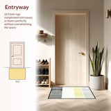 Ultra Soft Area Rug, Non Slip, Stain Resistant, Washable Area Rugs for Living Room, Bedroom, Geometric Minimalist Layered Texture(Gold)