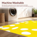 Ultra Soft Area Rug, Non Slip, Stain Resistant, Washable Area Rugs for Living Room, Bedroom, Joyful Abstract Playful Composition(Yellow)
