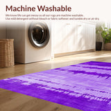 Ultra Soft Area Rug, Non Slip, Stain Resistant, Washable Area Rugs for Living Room, Bedroom, Unique Contemporary Tie-Dye Flair(Purple)