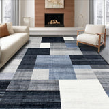 Ultra Soft Area Rug, Non Slip, Stain Resistant, Washable Area Rugs for Living Room, Bedroom, Contemporary Abstract Grey Tones(Blue)