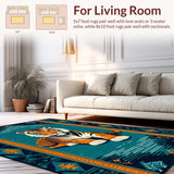 Ultra Soft Area Rug, Non Slip, Stain Resistant, Washable Area Rugs for Living Room, Bedroom, Vibrant Soft Animal Aesthetic(Blue)