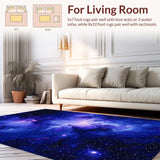 Ultra Soft Area Rug, Non Slip, Stain Resistant, Washable Area Rugs for Living Room, Bedroom, Mystical Space-Inspired Artistic Touch(Blue)