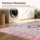 Ultra Soft Area Rug, Non Slip, Stain Resistant, Washable Area Rugs for Living Room, Bedroom, Soft Pastel Geometric Aesthetic(Gray)