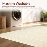 Ultra Soft Area Rug, Non Slip, Stain Resistant, Washable Area Rugs for Living Room, Bedroom, Runner with Dotted and Beige Hue(Beige)