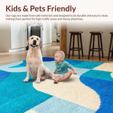 Ultra Soft Area Rug, Non Slip, Stain Resistant, Washable Area Rugs for Living Room, Bedroom, Light Blue Yoga Space Non-Shedding Decorative Rug(Blue)
