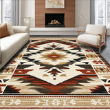Ultra Soft Area Rug, Non Slip, Stain Resistant, Washable Area Rugs for Living Room, Bedroom, Rustic Southwestern Pattern Fusion(Beige)