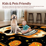 Ultra Soft Area Rug, Non Slip, Stain Resistant, Washable Area Rugs for Living Room, Bedroom, Cultural Ethnic Circle Design(Orange)