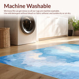 Ultra Soft Area Rug, Non Slip, Stain Resistant, Washable Area Rugs for Living Room, Bedroom, Sky-inspired Soft Blue Aesthetic(Blue)