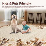 Ultra Soft Area Rug, Non Slip, Stain Resistant, Washable Area Rugs for Living Room, Bedroom, Rustic Neutral Textured Weave(Beige)