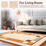 Ultra Soft Area Rug, Non Slip, Stain Resistant, Washable Area Rugs for Living Room, Bedroom, Artistic Whimsical Animal Theme(Beige)
