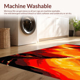 Ultra Soft Area Rug, Non Slip, Stain Resistant, Washable Area Rugs for Living Room, Bedroom, Captivating Molten Rock Display(Red)