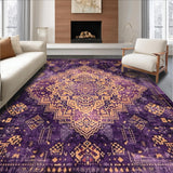 Ultra Soft Area Rug, Non Slip, Stain Resistant, Washable Area Rugs for Living Room, Bedroom, Bold Abstract Color Fusion(Purple)