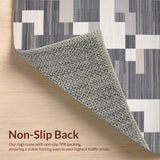 Ultra Soft Area Rug, Non Slip, Stain Resistant, Washable Area Rugs for Living Room, Bedroom, Chic Neutral Toned Linear Design(Gray)