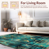 Ultra Soft Area Rug, Non Slip, Stain Resistant, Washable Area Rugs for Living Room, Bedroom, Boho Bow Decor Rug(Blue)