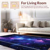 Ultra Soft Area Rug, Non Slip, Stain Resistant, Washable Area Rugs for Living Room, Bedroom, Serene Deep Space Gradient Design(Purple)