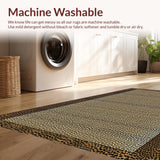 Ultra Soft Area Rug, Non Slip, Stain Resistant, Washable Area Rugs for Living Room, Bedroom, Rustic Vibrant Animal Print(Beige)