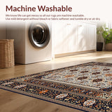 Ultra Soft Area Rug, Non Slip, Stain Resistant, Washable Area Rugs for Living Room, Bedroom, Geometric Spotted Boho Area(White)