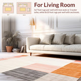 Artistic Abstract Stripe Accent Non Slip(Beige)