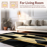 Ultra Soft Area Rug, Non Slip, Stain Resistant, Washable Area Rugs for Living Room, Bedroom, Artful Neutral Color Palette(Beige)