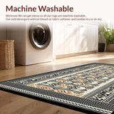 Ultra Soft Area Rug, Non Slip, Stain Resistant, Washable Area Rugs for Living Room, Bedroom, Cozy Ethnic Inspired Floor Decor(Brown)