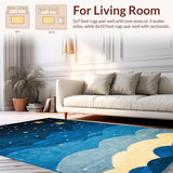 Ultra Soft Area Rug, Non Slip, Stain Resistant, Washable Area Rugs for Living Room, Bedroom, Enchanting Radiant Starry Scene(Blue)