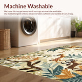 Ultra Soft Area Rug, Non Slip, Stain Resistant, Washable Area Rugs for Living Room, Bedroom, Whimsical Jungle Animal Print Perfect for Kids Rooms(Beige)