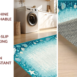 Ultra Soft Area Rug, Non Slip, Stain Resistant, Washable Area Rugs for Living Room, Bedroom, Serene Blue Tidal Wave Pattern(Blue)