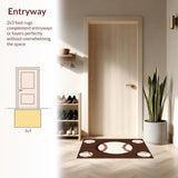 Ultra Soft Area Rug, Non Slip, Stain Resistant, Washable Area Rugs for Living Room, Bedroom, Nostalgic Wooden Sports Vibe(Brown)