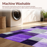 Ultra Soft Area Rug, Non Slip, Stain Resistant, Washable Area Rugs for Living Room, Bedroom, Modern Vibrant Abstract Design(Purple)