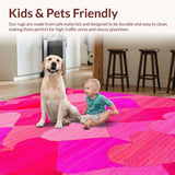 Ultra Soft Area Rug, Non Slip, Stain Resistant, Washable Area Rugs for Living Room, Bedroom, Romantic Cozy Faux Fur Style(Pink)