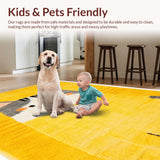 Ultra Soft Area Rug, Non Slip, Stain Resistant, Washable Area Rugs for Living Room, Bedroom, Playful Toast Patterned Delight(Yellow)