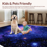Ultra Soft Area Rug, Non Slip, Stain Resistant, Washable Area Rugs for Living Room, Bedroom, Celestial Cosmic Color Burst(Blue)