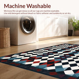 Ultra Soft Area Rug, Non Slip, Stain Resistant, Washable Area Rugs for Living Room, Bedroom, Vibrant Modern Geometric Outdoor Piece(Black)