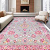 Ultra Soft Area Rug, Non Slip, Stain Resistant, Washable Area Rugs for Living Room, Bedroom, Vibrant Boho Starburst Design(Gray)