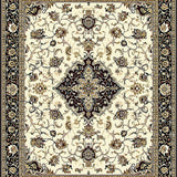 Ultra Soft Area Rug, Non Slip, Stain Resistant, Washable Area Rugs for Living Room, Bedroom, Classic Vintage Botanical Motif(Beige)
