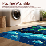 Ultra Soft Area Rug, Non Slip, Stain Resistant, Washable Area Rugs for Living Room, Bedroom, Chic Multicolor Modern Aesthetic(Green)