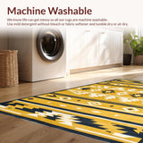 Ultra Soft Area Rug, Non Slip, Stain Resistant, Washable Area Rugs for Living Room, Bedroom, Earthy Toned Tribal Print Elegance(Yellow)