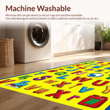 Ultra Soft Area Rug, Non Slip, Stain Resistant, Washable Area Rugs for Living Room, Bedroom, Engaging Brightly Colored Learning Circle(Yellow)