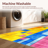 Ultra Soft Area Rug, Non Slip, Stain Resistant, Washable Area Rugs for Living Room, Bedroom, Colorful Modern Abstract Arrangement(Yellow)