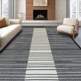 Ultra Soft Area Rug, Non Slip, Stain Resistant, Washable Area Rugs for Living Room, Bedroom, Classic Striped Area Rug(Black)