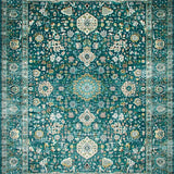 Ultra Soft Area Rug, Non Slip, Stain Resistant, Washable Area Rugs for Living Room, Bedroom, Distressed Blue High Traffic Bedroom Carpet(Blue)