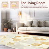 Plush Faux Fur Abstract Animal Inspired Design in Cream(Beige)