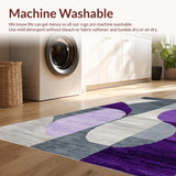 Ultra Soft Area Rug, Non Slip, Stain Resistant, Washable Area Rugs for Living Room, Bedroom, Luxurious Modern Graphic Arrangement(Gray)
