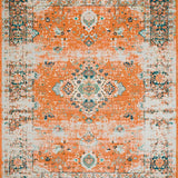 Ultra Soft Area Rug, Non Slip, Stain Resistant, Washable Area Rugs for Living Room, Bedroom, Vibrant Boho-Inspired Linear Design(Orange)