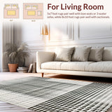 Ultra Soft Area Rug, Non Slip, Stain Resistant, Washable Area Rugs for Living Room, Bedroom, Shadowplay Graphic Black & White Woven Rug(Black)